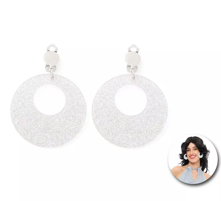 Translation missing: de.Pendientes de Disco Aros plateados brillantes