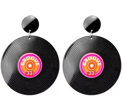80er Jahre Vinyl Schallplatten Ohrringe