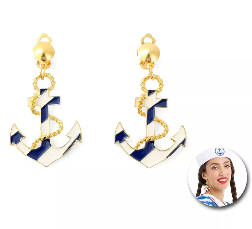 Translation missing: de.Pendientes de Marinera anclas azules