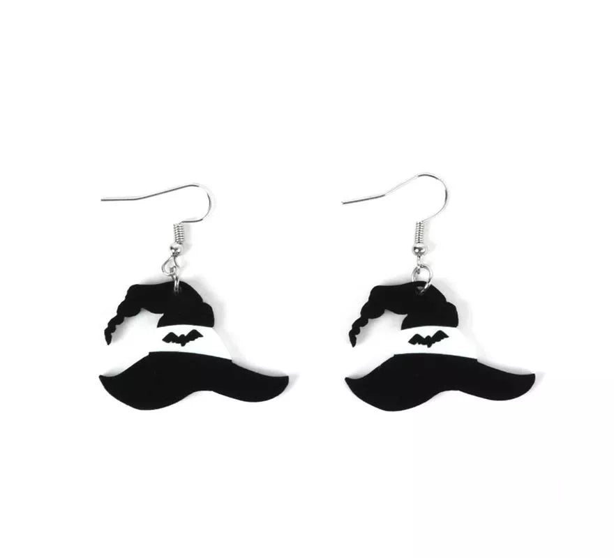 Translation missing: de.Pendientes de Sombrero de Bruja negro y blanco
