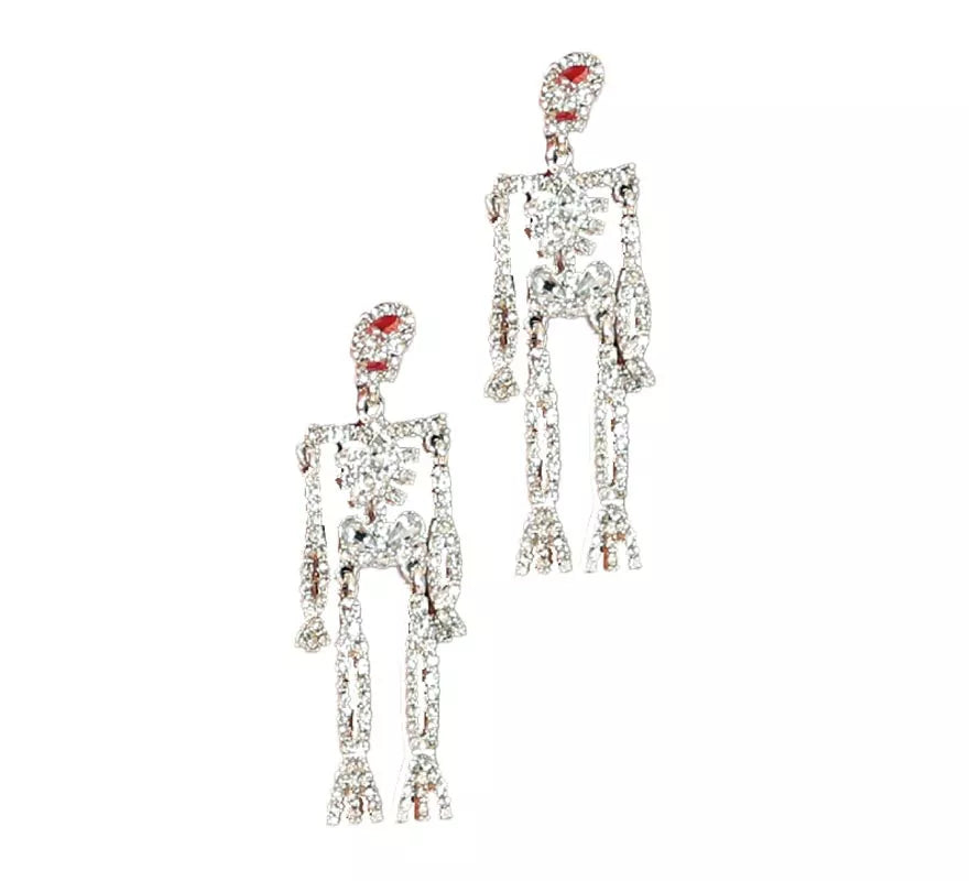 Translation missing: de.Pendientes Esqueletos Brillantes plata de 6,5 cm