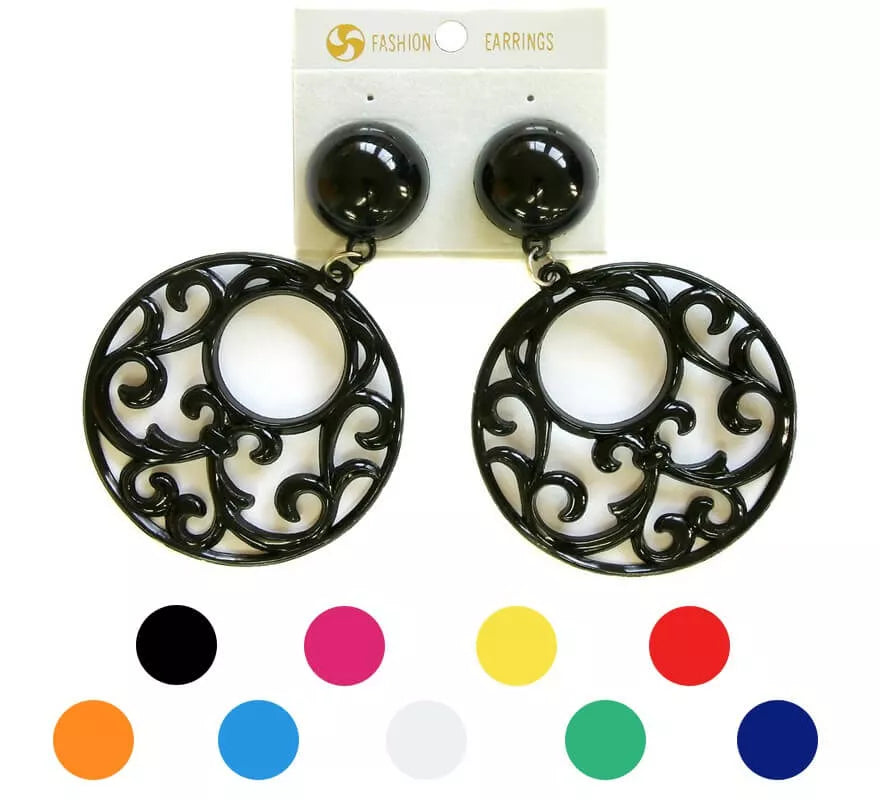 Pendientes Flamenca Circulares con adornos en varios colores
