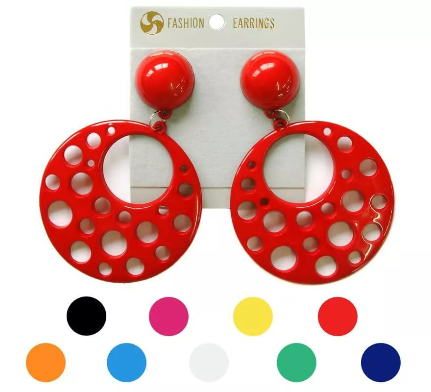 Translation missing: de.Pendientes Flamenca Circulares con agujeros de 10 cm en varios colores