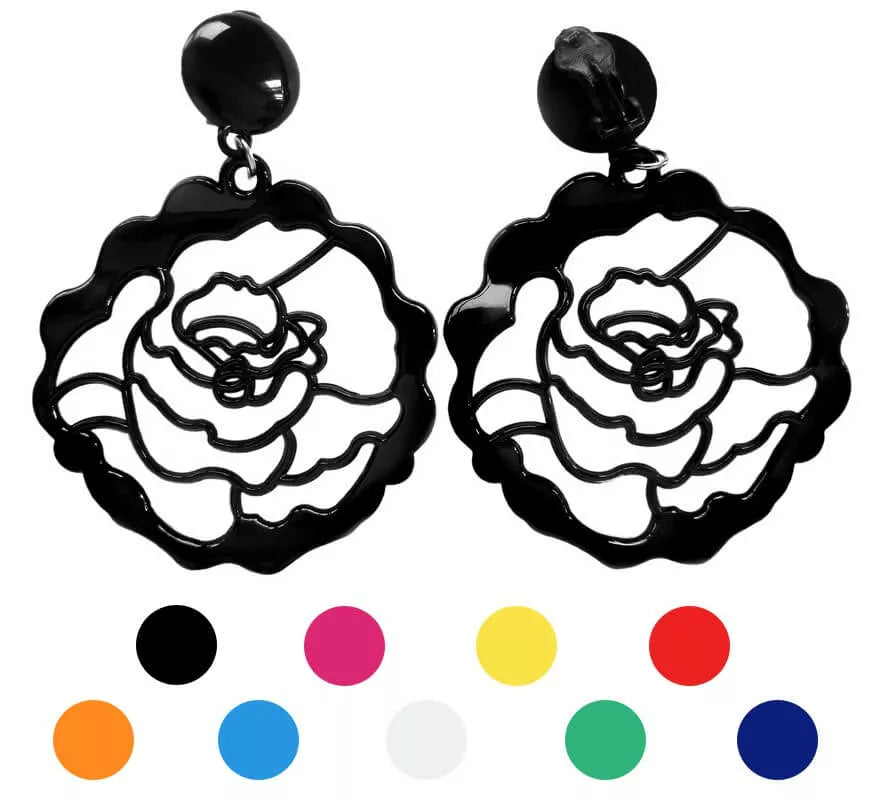 Translation missing: de.Pendientes Flamenca con forma de Rosa en varios colores