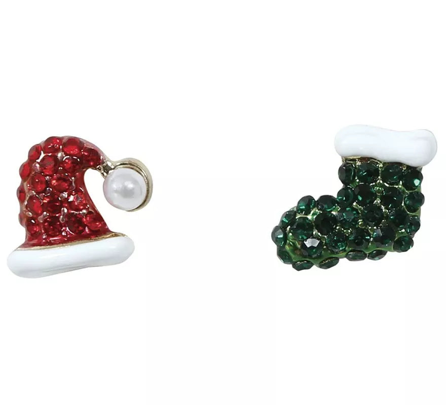 Pendientes Gorrito y Calcetín Navideños