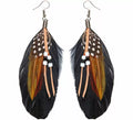 Pendientes Indios con Plumas y Perlitas