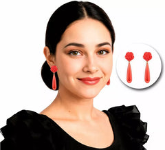Sevillaner oder Flamenco-Ohrringe in Tropfenform in verschiedenen Farben