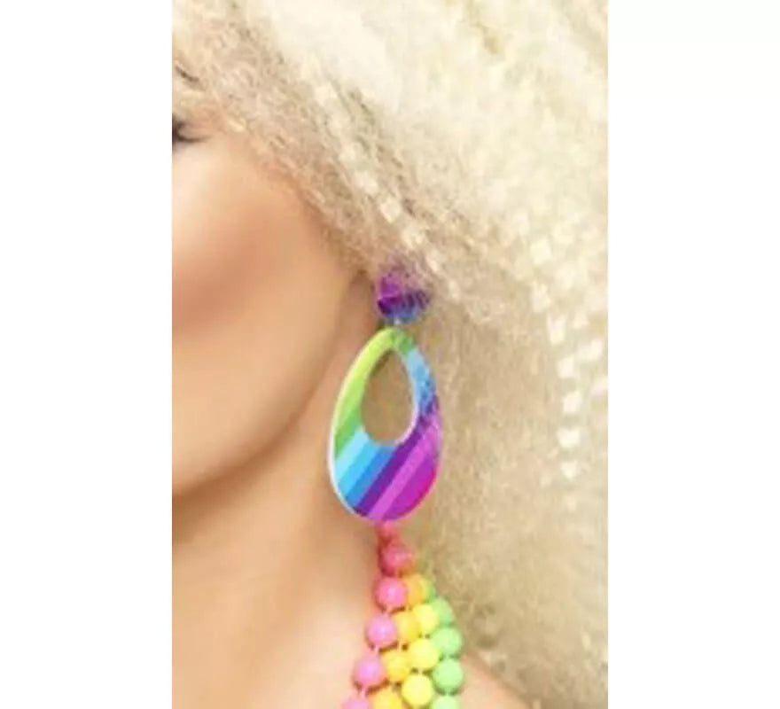 Translation missing: es.Pendientes Lágrimas Multicolor estilo de los 80 para Mujer