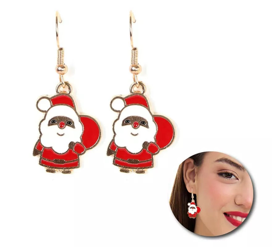 Translation missing: de.Pendientes Papa Noel con saco de 2x2 cm