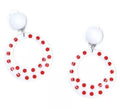 Pendientes Sevillana Aro blancos con lunares rojos de 6 cm