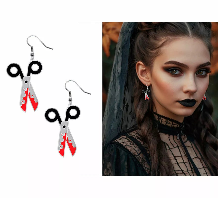 Pendientes Tijeras Sangrientas