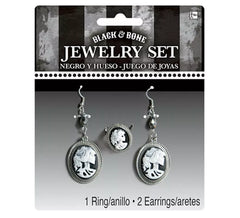 Gothic Totenkopf Ohrringe und Ring