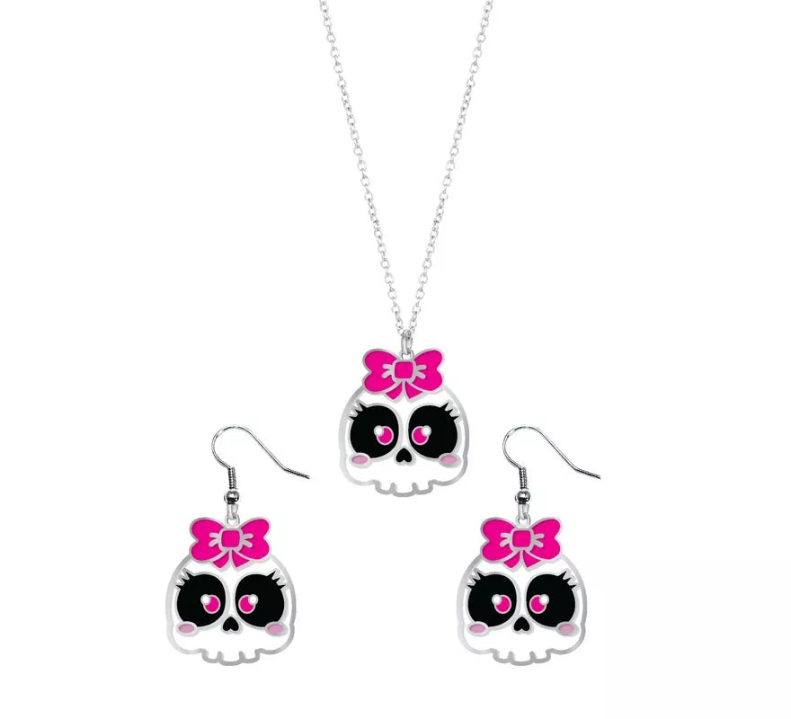 Translation missing: de.Pendientes y Collar de Calavera con Lazo