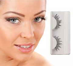Silberne künstliche Wimpern mit Kleber