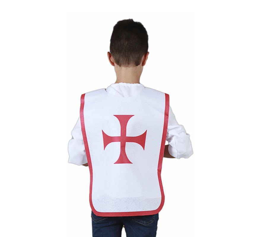 Peto Medieval Cruz roja para niño y adolescente