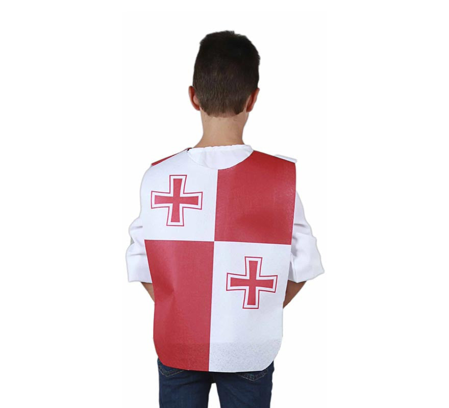 Translation missing: de.Peto Medieval Doble Cruz roja para niño y adolescente