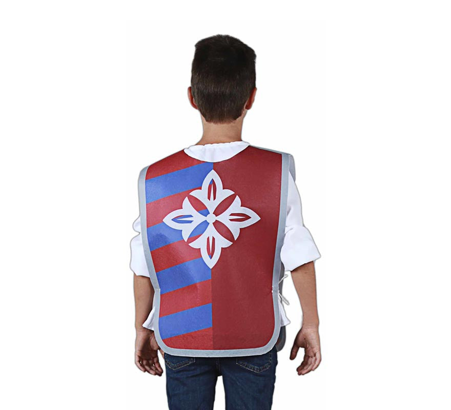 Peto Medieval Flor de Lis blanca para niño y adolescente