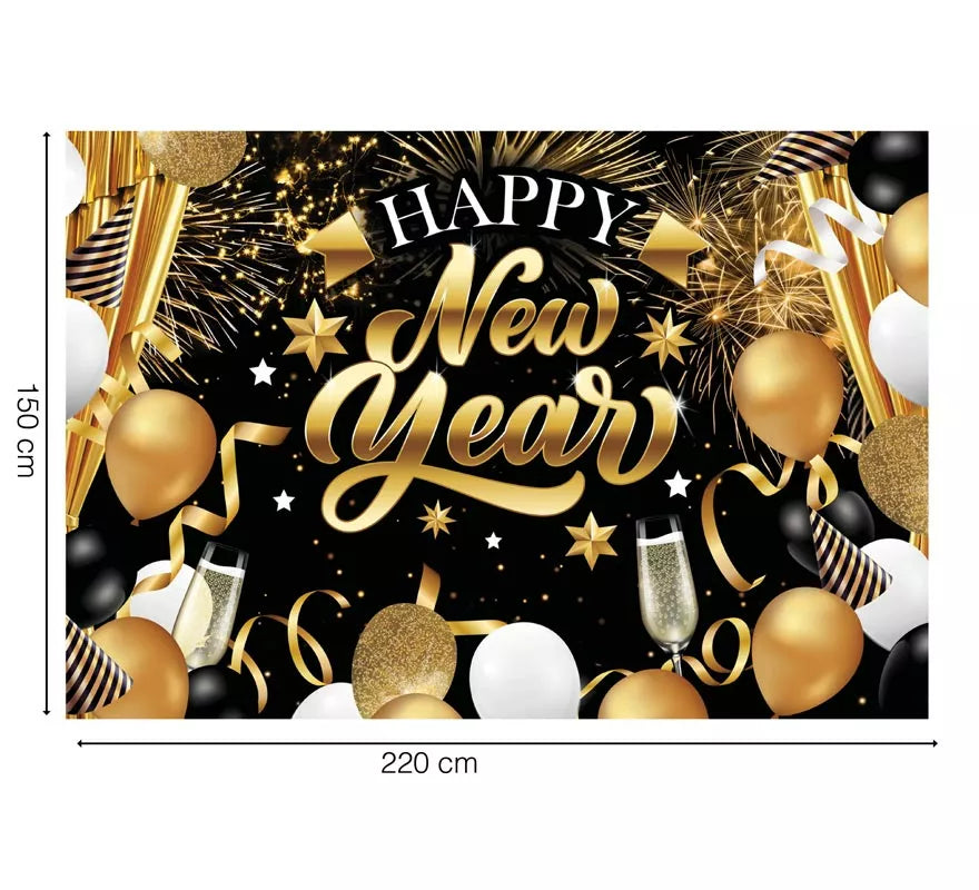 Translation missing: de.Photocall Happy New Year de 220x150 cm