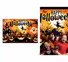 Photocall Party Happy Halloween aus Stoff 220x150 cm