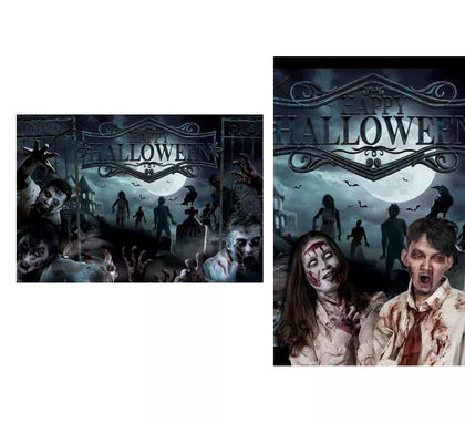 Photocall Zombies de tela de 220x150 cm