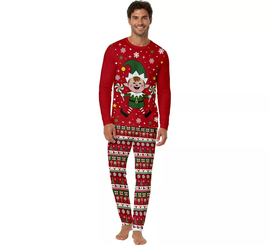Translation missing: de.Pijama Navideño de Elfo de 2 Piezas para hombre