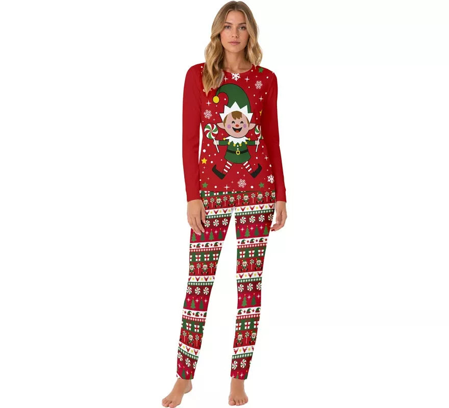 Translation missing: de.Pijama Navideño de Elfo de 2 Piezas para mujer