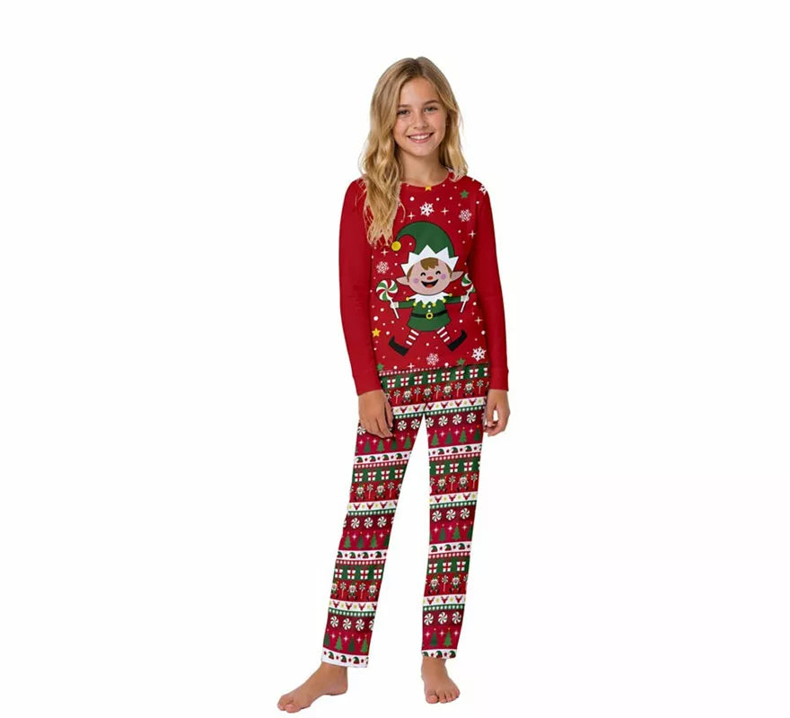 Translation missing: de.Pijama Navideño de Elfo de 2 Piezas para niños