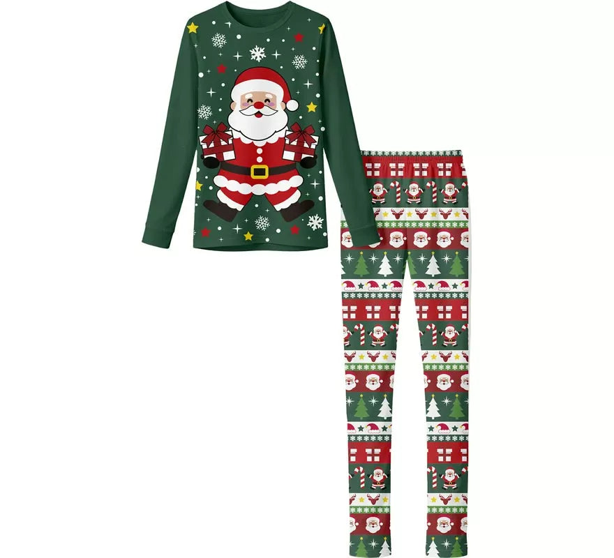 Pijama Navideño de Papá Noel de 2 Piezas para niños