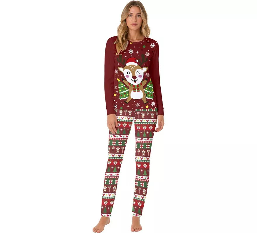 Translation missing: de.Pijama Navideño de Reno de 2 Piezas para mujer