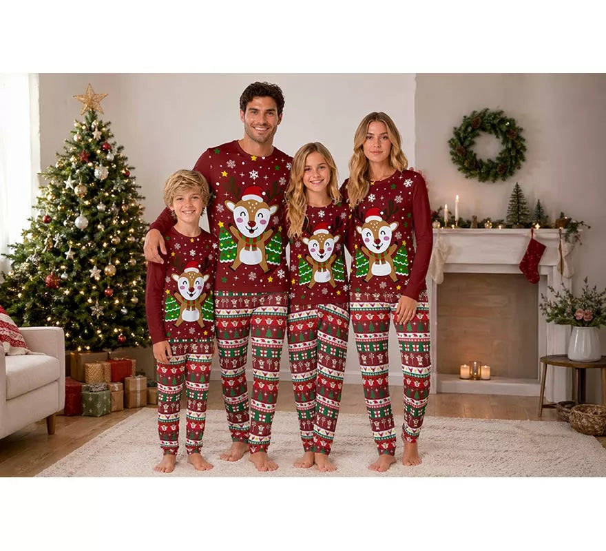 Translation missing: de.Pijama Navideño de Reno de 2 Piezas para mujer