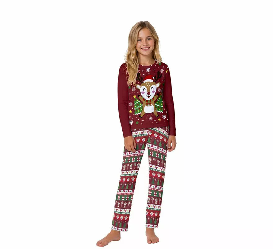 Translation missing: de.Pijama Navideño de Reno de 2 Piezas para niños