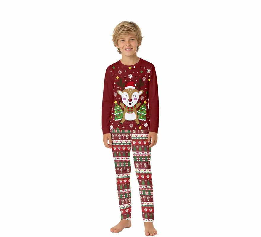 Translation missing: de.Pijama Navideño de Reno de 2 Piezas para niños