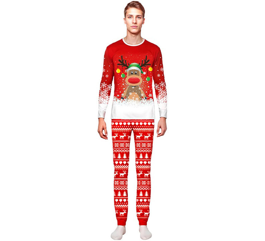 Translation missing: de.Pijama Navideño de Reno para adultos