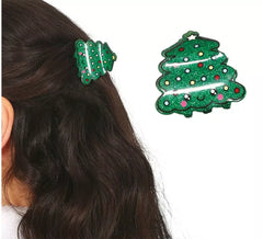 4,5 cm große Haarspange mit Weihnachtsbaum