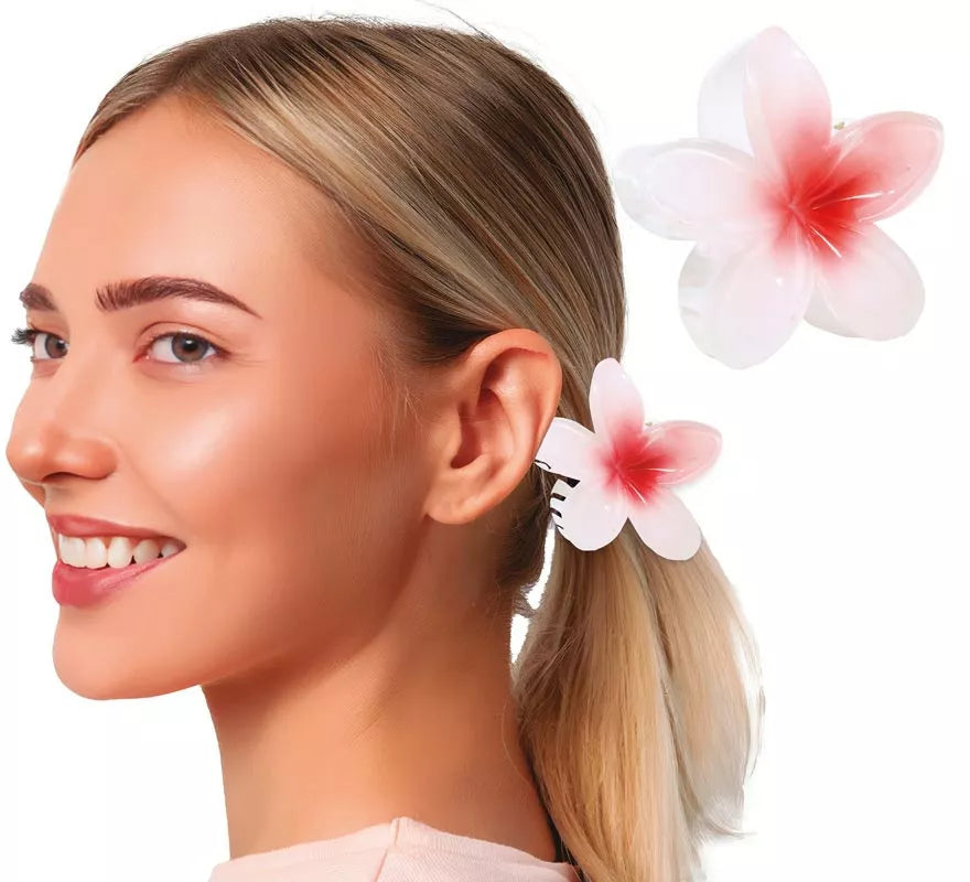 Translation missing: de.Pinza Flor para Pelo de 8 cm blanca y centro en varios colores