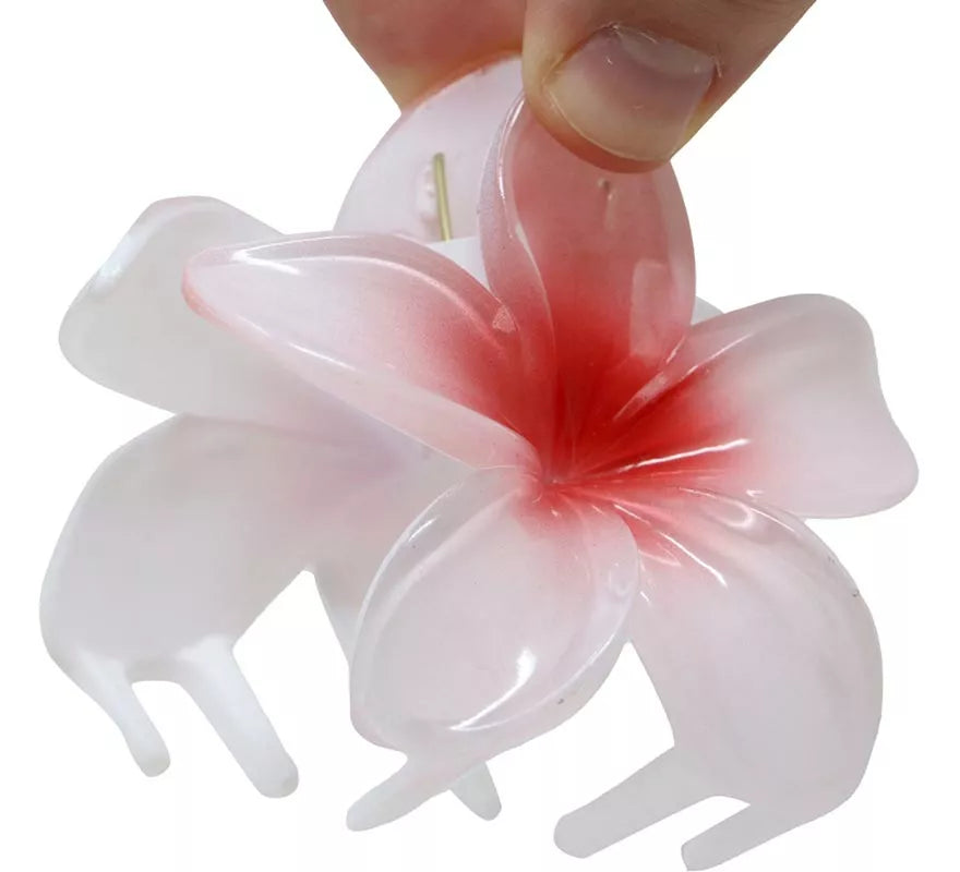 Translation missing: de.Pinza Flor para Pelo de 8 cm blanca y centro en varios colores