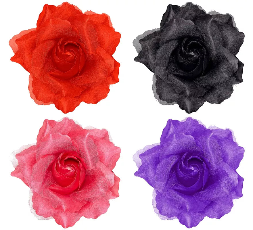 Pinza para Pelo en Forma de Rosa en varios colores