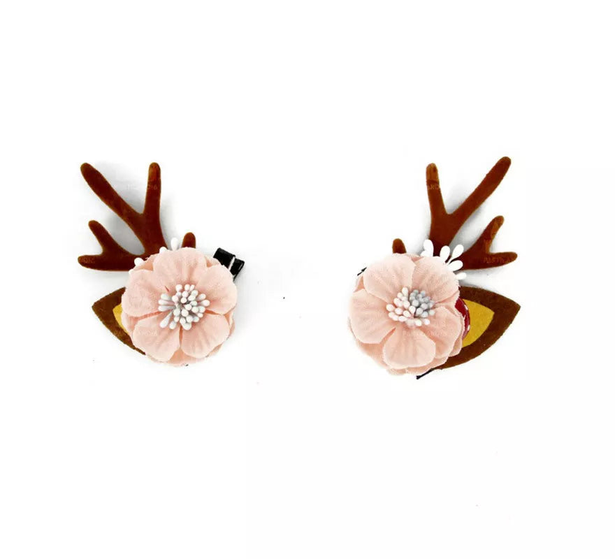 Translation missing: de.Pinzas para Pelo de Reno con Flor Rosa