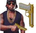 Pistola con Brillantes dorada de 25 cm