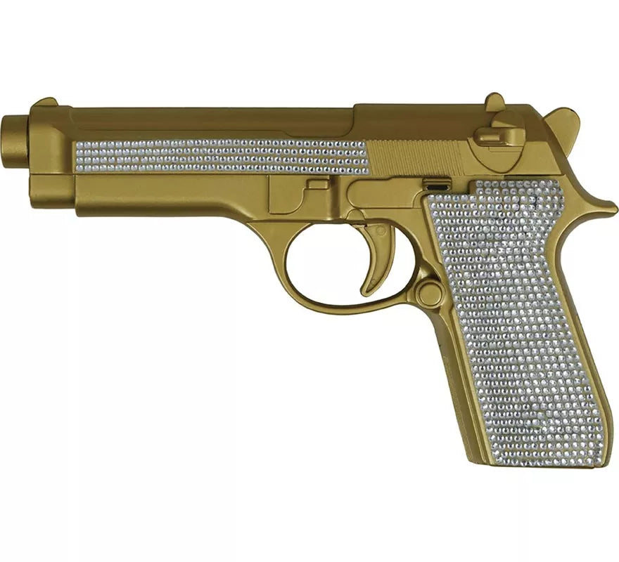 Translation missing: de.Pistola con Brillantes dorada de 25 cm