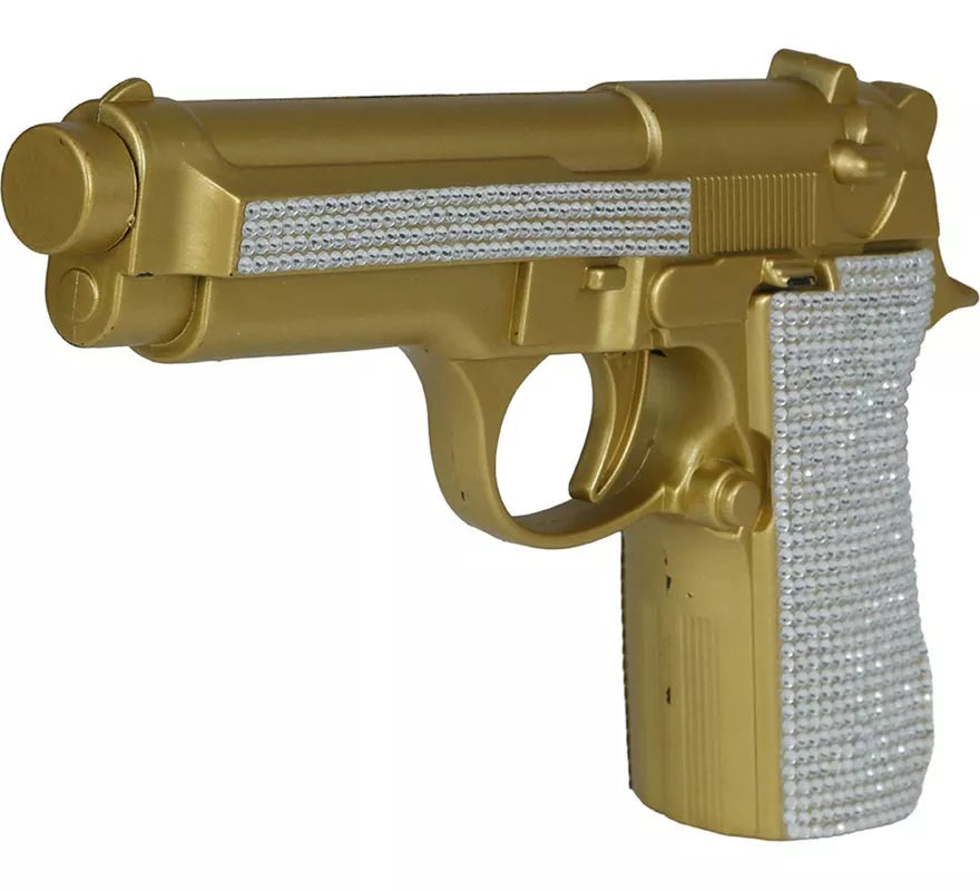 Translation missing: de.Pistola con Brillantes dorada de 25 cm