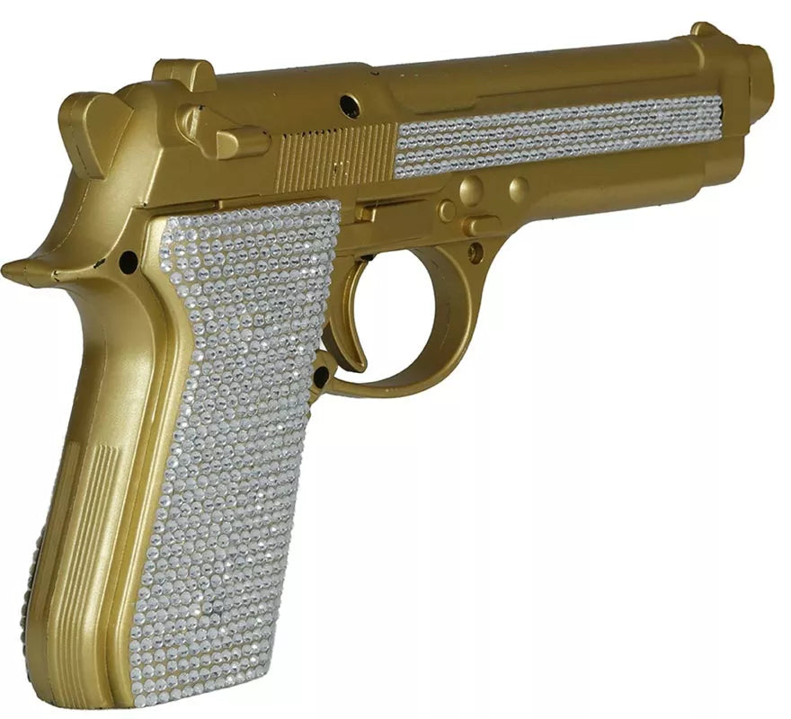 Translation missing: de.Pistola con Brillantes dorada de 25 cm