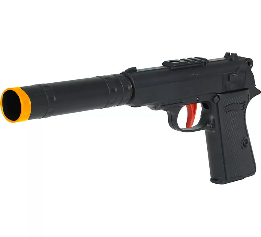 Translation missing: de.Pistola de Agente Secreto con Silenciador de 29 cm de Plástico