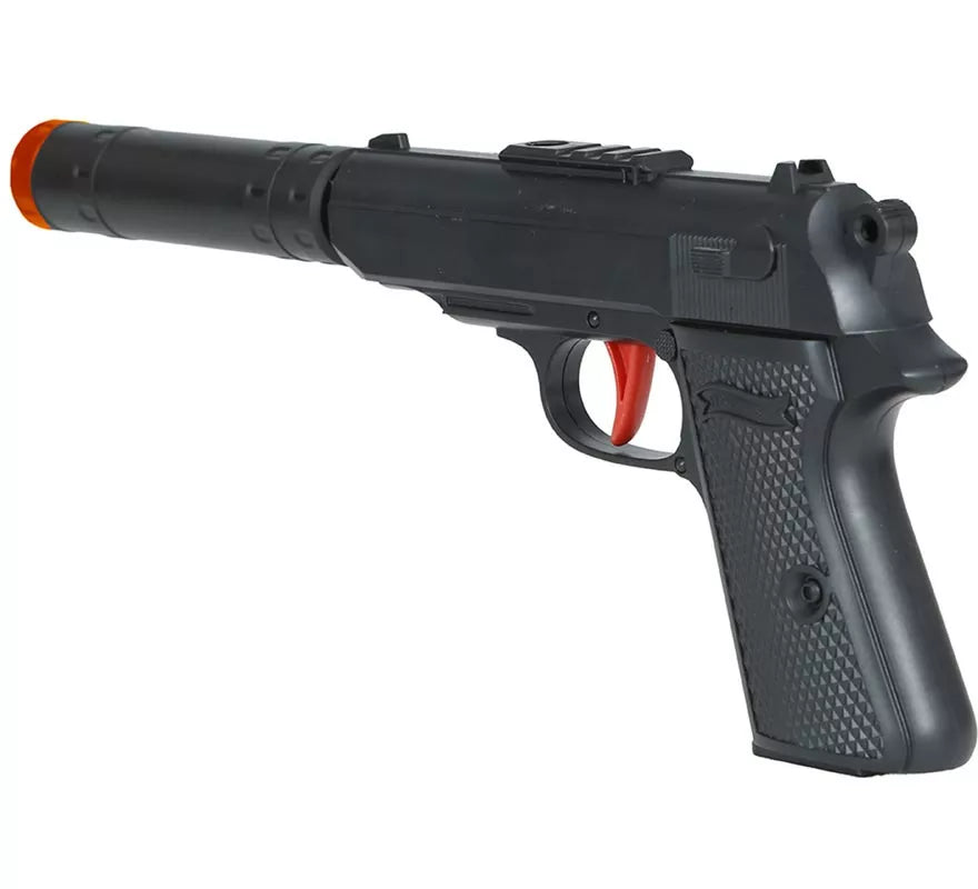 Translation missing: de.Pistola de Agente Secreto con Silenciador de 29 cm de Plástico