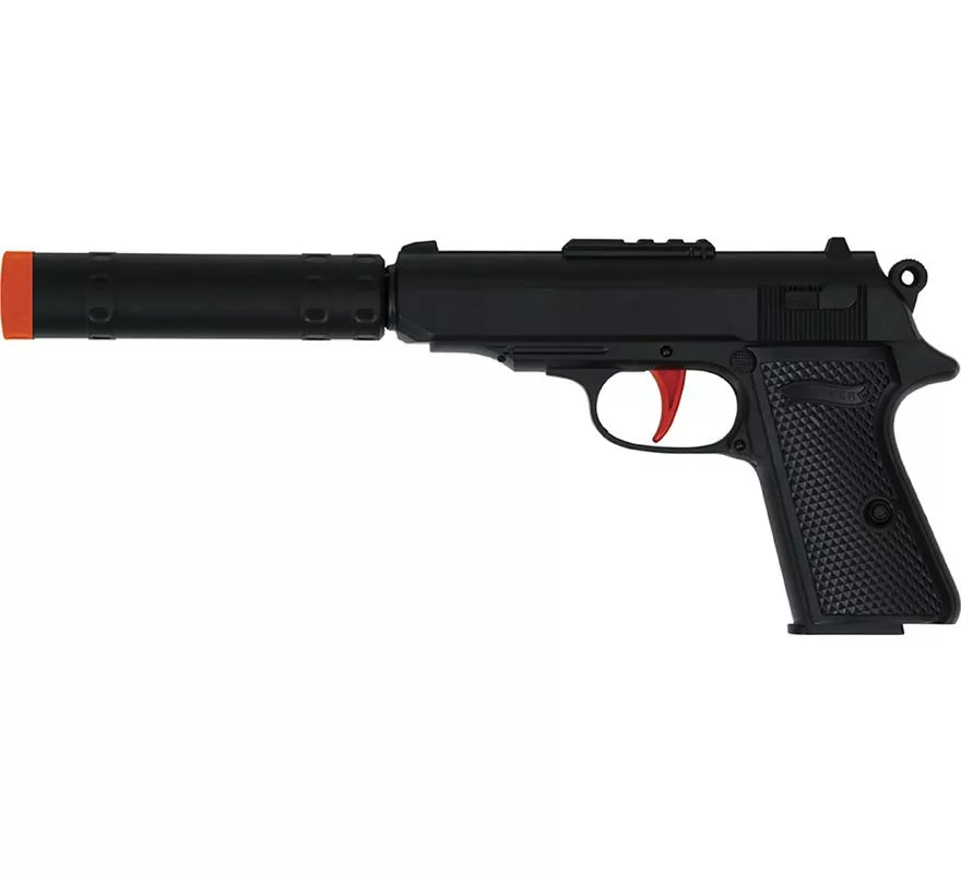 Translation missing: de.Pistola de Agente Secreto con Silenciador de 29 cm de Plástico