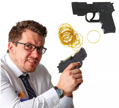 17 cm große Gummibandpistole aus Kunststoff