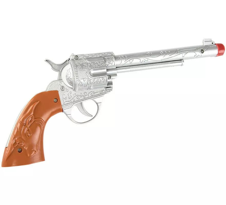 Translation missing: de.Pistola de Vaquero Marrón y Plateada