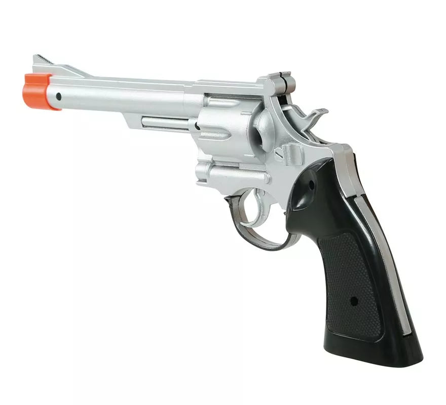 Translation missing: de.Pistola de Vaquero Plateada de 32 cm