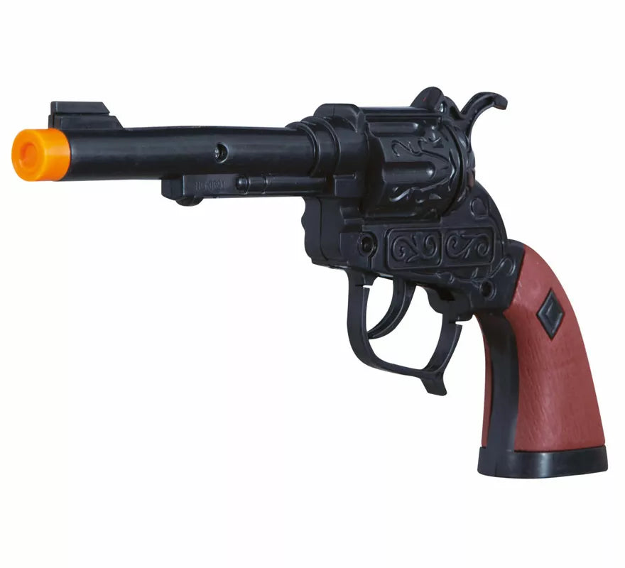 Pistola Negra de Vaquero Corta de 20 cm