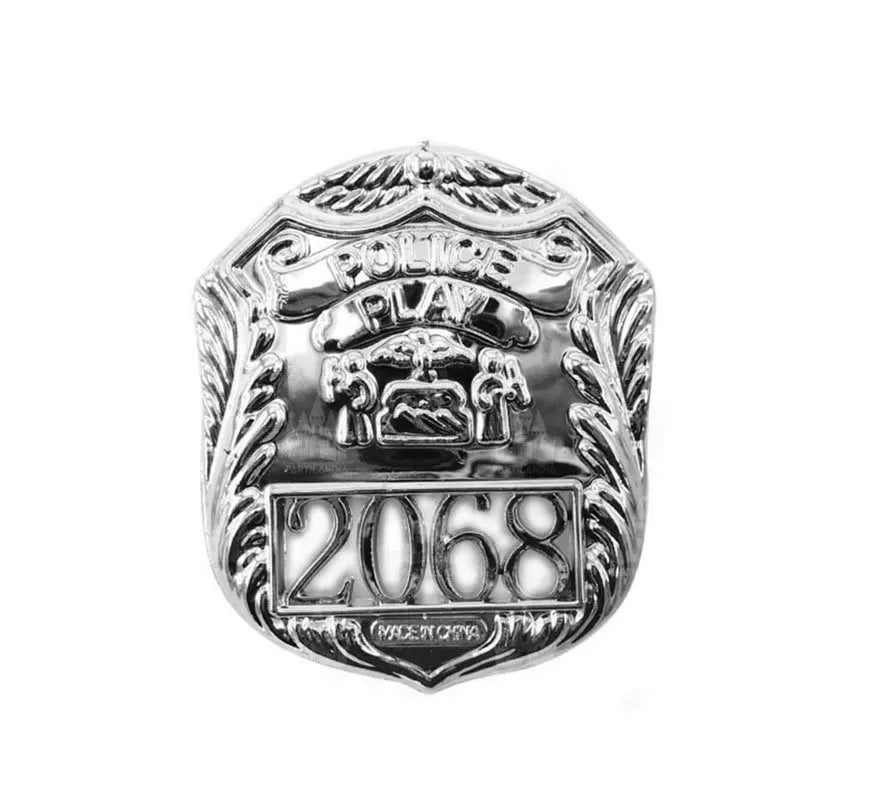 Translation missing: de.Placa de Policía plateada de plástico 2068